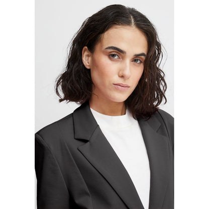ICHI Black Recycled Polyester Blazer ICHI