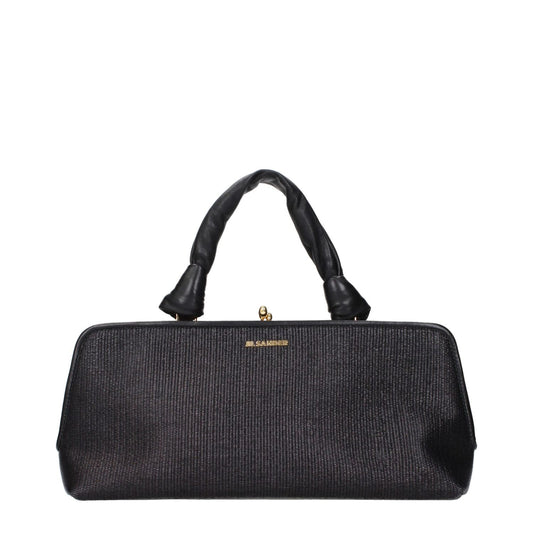 Jil Sander Black Raffia Handbag