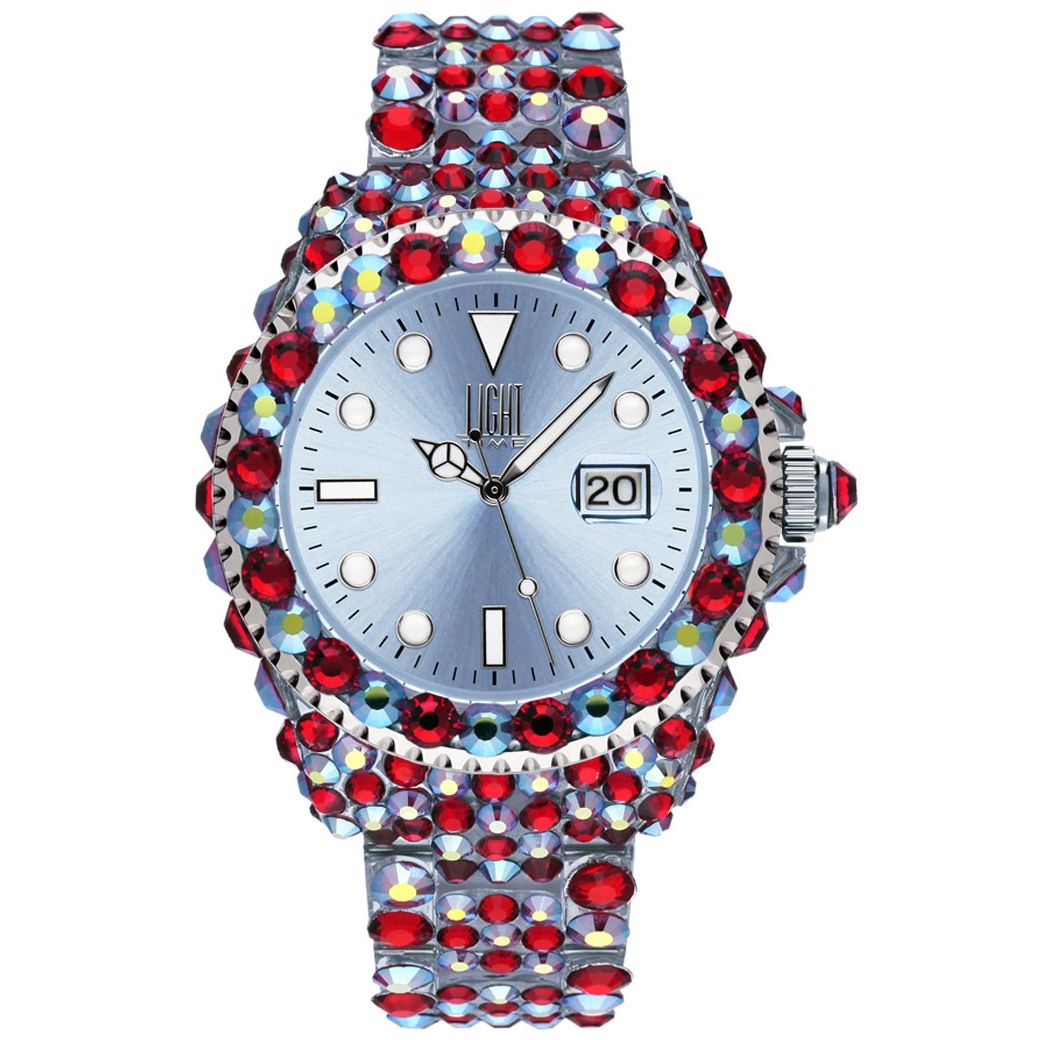 LIGHT TIME Mod. MEDITERRANEO - Full Strass / Light Blue-0