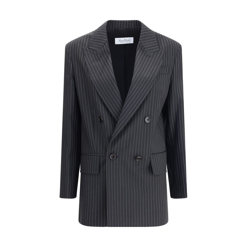 Max Mara Black Fleece Wool Blazer Max Mara