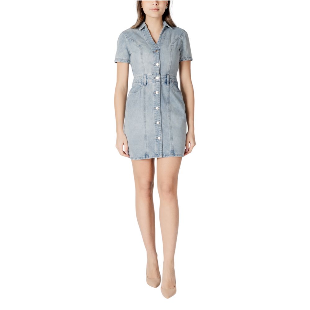 Morgan De Toi Blue Cotton Midi Dress Morgan De Toi