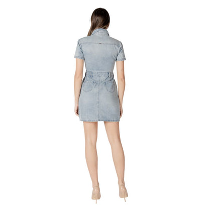 Morgan De Toi Blue Cotton Midi Dress Morgan De Toi