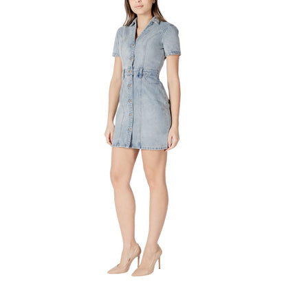 Morgan De Toi Blue Cotton Midi Dress Morgan De Toi