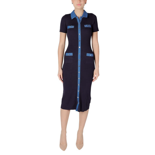 Morgan De Toi Blue Viscose Long Dress Morgan De Toi