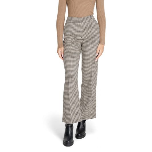 Only Beige Polyester Flared Pants Only