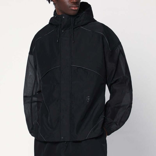 Purple Mountain Observatory Ripstop Mesh zip-up black jacket
