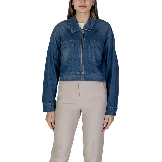 Replay Blue Cotton Denim Jacket Replay