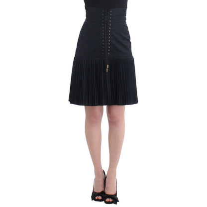 Roberto Cavalli Black Wool Mini Skirt Roberto Cavalli