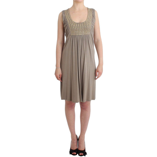 Roccobarocco Khaki studded sheath dress Roccobarocco