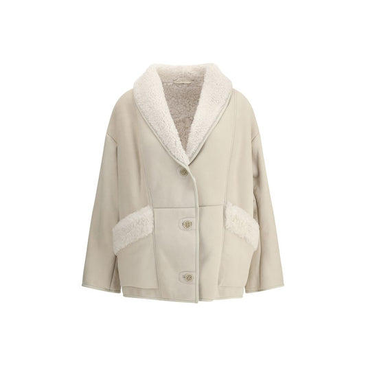 Salvatore Santoro Cream Leather Coat