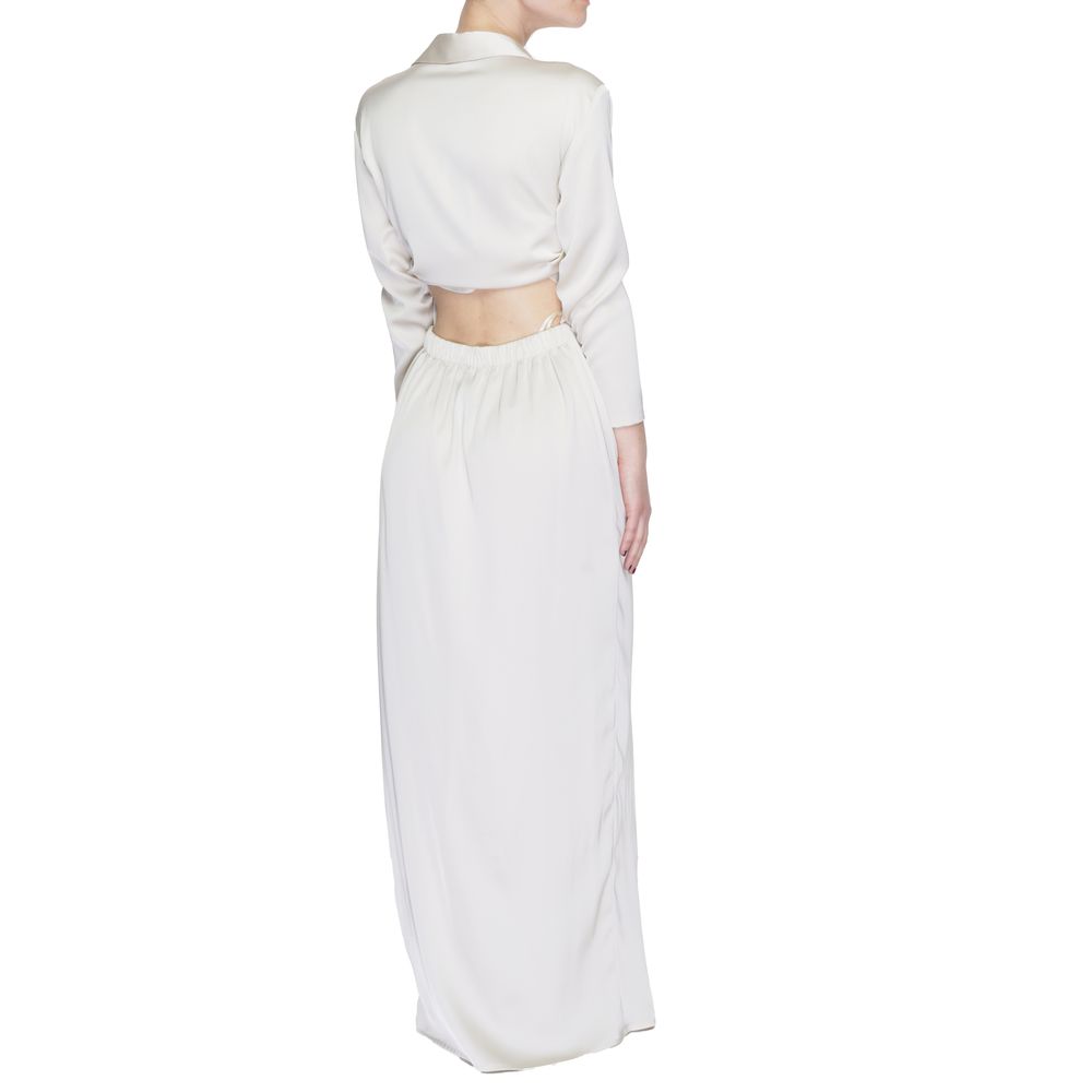 Sandro Ferrone Beige Polyester Long Dress Sandro Ferrone