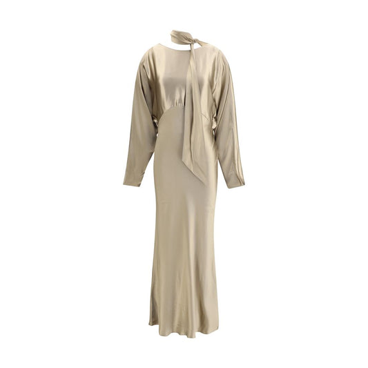 The Andamane Gold Viscose Casual Dress The Andamane