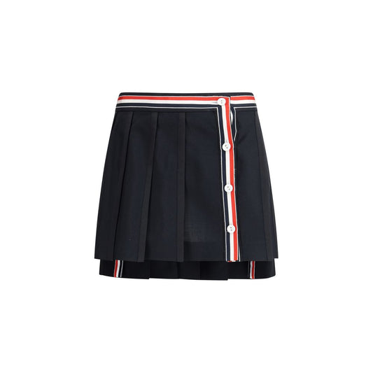 Thom Browne Black Wool Mini Skirt Thom Browne