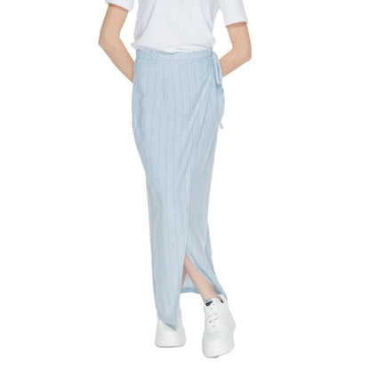 Vero Moda Light Blue Linen Long Skirt Vero Moda