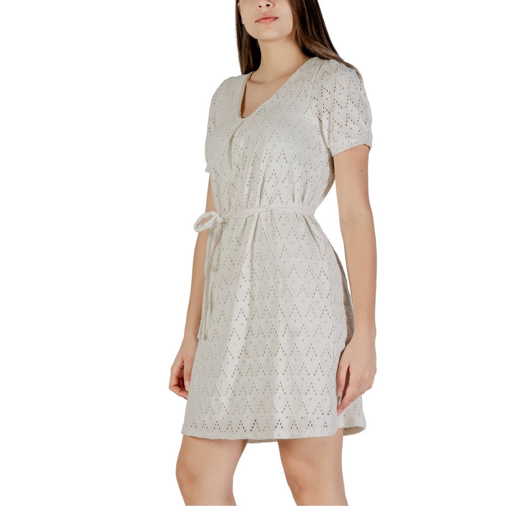 Vila Clothes Beige Recycled Polyester Short Dress Vila Clothes