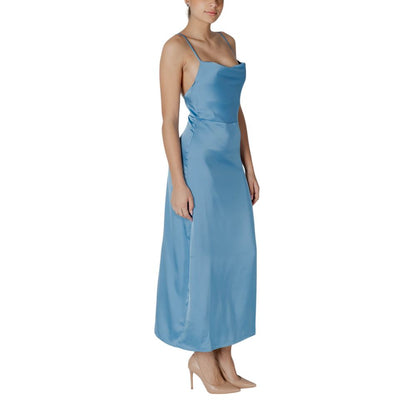 Vila Clothes Turquoise Polyester Long Dress Vila Clothes