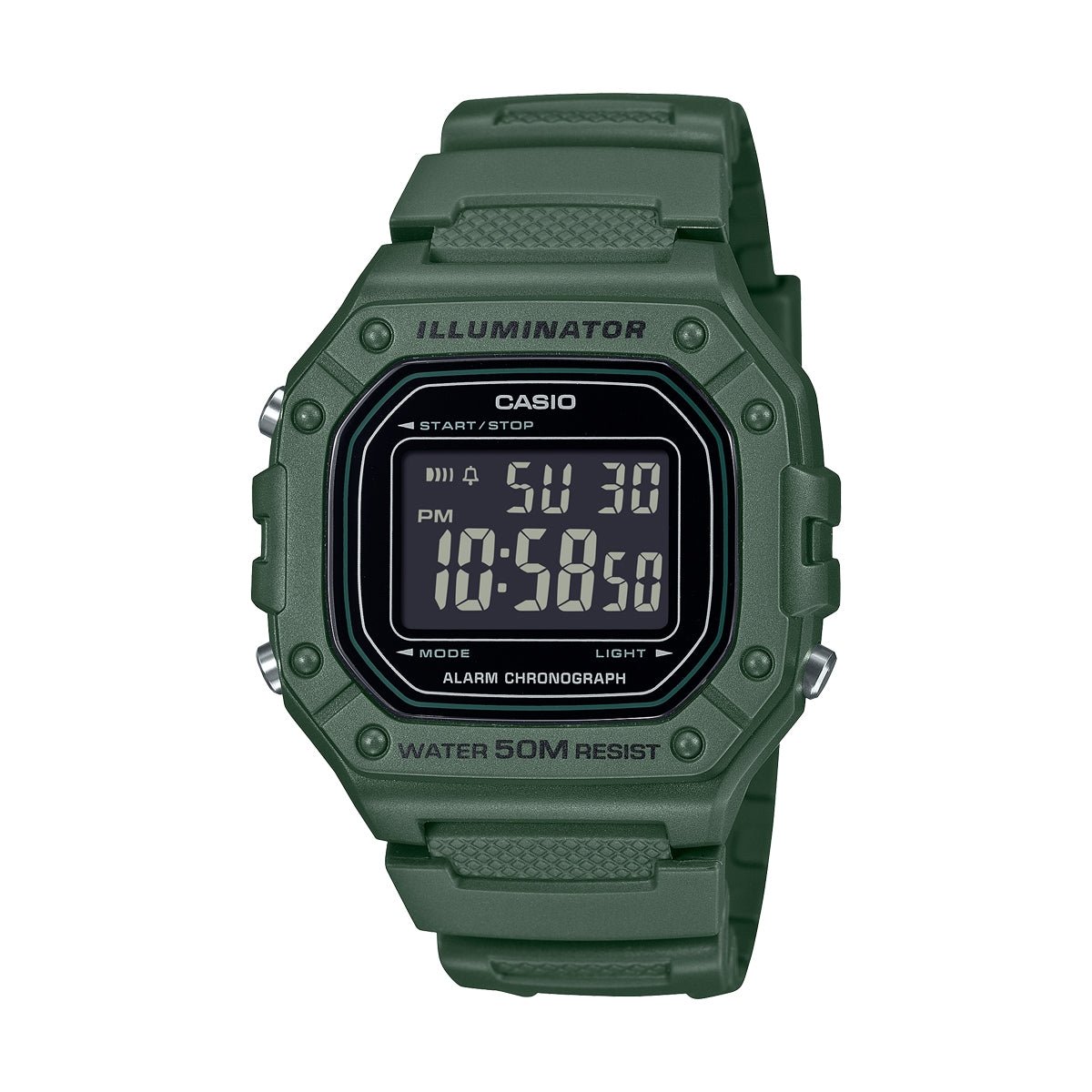 CASIO TIMELESS COLLECTION Mod. SPORT ILLUMINATOR WR 50M. ALARM. CHRONOGRAPH - ARMY GREEN CASIO EU