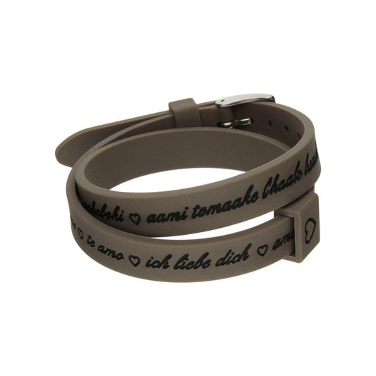 Il MEZZOMETRO Mod. I LOVE YOU SILVER - Bracciale in silicone/silicone bracelet Bracelet IL MEZZOMETRO Dark Slate Gray