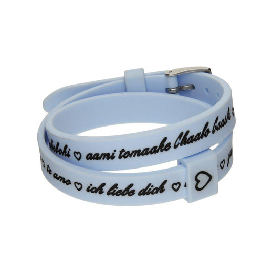 Il MEZZOMETRO Mod. I LOVE YOU SILVER - Bracciale in silicone/silicone bracelet Bracelet IL MEZZOMETRO Dark Gray