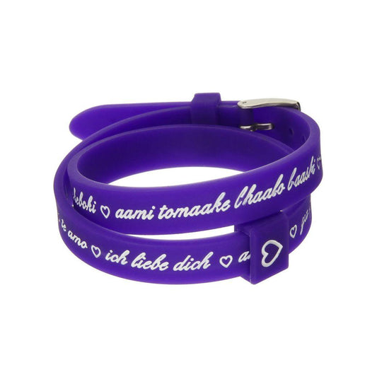 Il MEZZOMETRO Mod. I LOVE YOU SILVER - Bracciale in silicone/silicone bracelet Bracelet IL MEZZOMETRO Dark Slate Blue