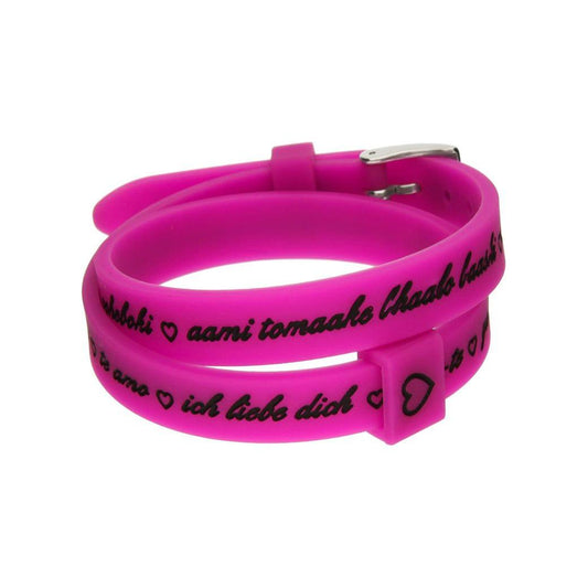 Il MEZZOMETRO Mod. I LOVE YOU SILVER - Bracciale in silicone/silicone bracelet Bracelet IL MEZZOMETRO Medium Violet Red