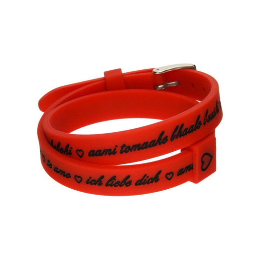 Il MEZZOMETRO Mod. I LOVE YOU SILVER - Bracciale in silicone/silicone bracelet Bracelet IL MEZZOMETRO Firebrick