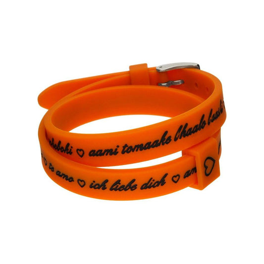 Il MEZZOMETRO Mod. I LOVE YOU SILVER - Bracciale in silicone/silicone bracelet Bracelet IL MEZZOMETRO Chocolate