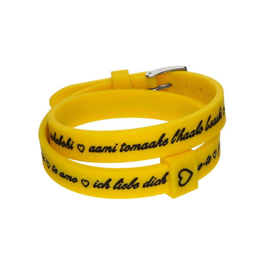 Il MEZZOMETRO Mod. I LOVE YOU SILVER - Bracciale in silicone/silicone bracelet Bracelet IL MEZZOMETRO Goldenrod