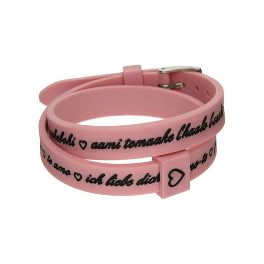 Il MEZZOMETRO Mod. I LOVE YOU SILVER - Bracciale in silicone/silicone bracelet Bracelet IL MEZZOMETRO Rosy Brown