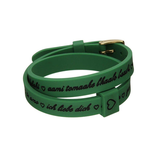 Il MEZZOMETRO Mod. I LOVE YOU GOLD - Bracciale in silicone/silicone bracelet Bracelet IL MEZZOMETRO Dark Slate Gray
